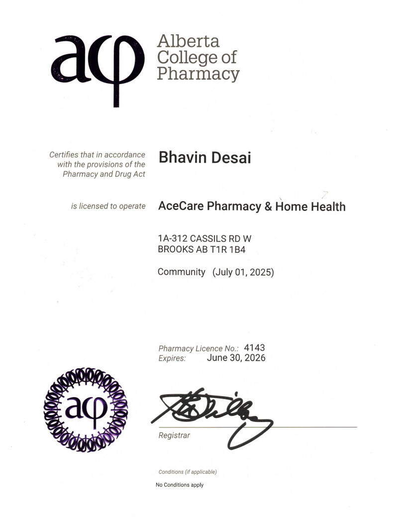 Gourlay's Clinic Pharmacy license document